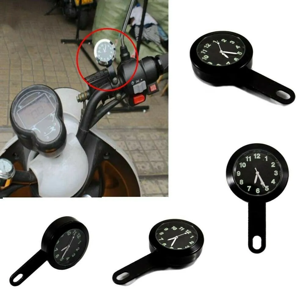 Motorcycle Handlebar Mount Waterproof Clock - Cycling Watch for 6 mm Brake Lev - £17.00 GBP