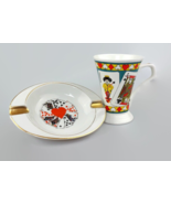 Vtg playing cards ashtray coffee mug deck of cards bridge poker gift gam... - $46.97 CAD