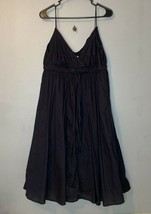 Metro 7 Black Spaghetti Strap Crinkly Full Skirt Dress Size 12 - £13.22 GBP