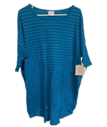 Lularoe Irma L Blue Striped Short Sleeve Tunic Top NWT - €12,80 EUR