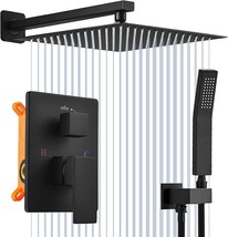 Shower Faucet Set Complete Matte Black Shower Systems with 10&quot; Rain Show... - $89.05