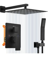 Shower Faucet Set Complete Matte Black Shower Systems with 10&quot; Rain Show... - £70.07 GBP