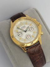 Guess Waterpro Men&#39;s Silvertone Chronograph Watch New Battery Vtg - £22.39 GBP