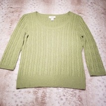 LOFT Light Green 3/4 Length Cable Knit Sweater Size M - £11.25 GBP