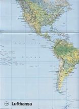 Lufthansa World Cities Served Map &amp; Photos 1990 German Airline - $27.72
