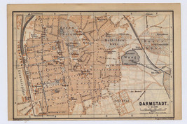 1896 Antique Map Of Darmstadt / Hesse Hessen / Germany - £18.67 GBP