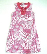 Tommy Bahama Pink White Tropical Print Dress Lace Up Neckline Size XS Floral - £12.44 GBP