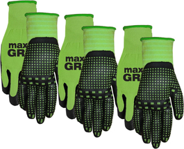 Midwest Gloves &amp; Gear 93P03-SM-AZ-6 Max Grip Packs, 3 Pair, Ladies Green - £12.54 GBP