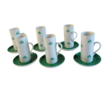 6 Schmid Porcelain Shamrock Cafe au Lait Demitasse Cup &amp; Saucer Sets L T... - $46.68
