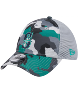 New Era Adult Seattle Mariners Gray Camo 39Thirty Active Stretch Fit Hat... - €22,46 EUR