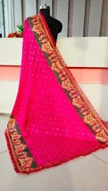 Women Dupatta Silk Chiffon heavy embroidery, lace &amp; mirrors Chunni BD9 R... - $35.15