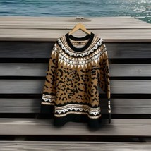 Torrid Sweater Women Size 2 XXL 18/20  Leopard Cheetah Print Pull Over S... - £18.02 GBP