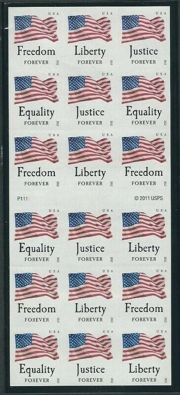 Primary image for Four Flags ATM Pane of 18  -  Postage Stamps Scott 4709b