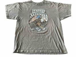 Lynyrd Skynyrd T Shirt Mens L Gray Real American Rock &amp; Roll World Tour ... - $13.99