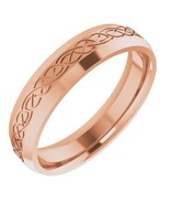 18k Rose Gold 5 MM Celtic Motif Comfort Fit Wedding Band - $2,729.00+