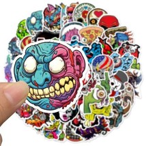 50pcs Skull Horror Eyes Aesthetics Cute Funny Cartoon Decals Graffiti Vinyl... - £10.28 GBP