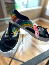 Vans Mens Colorful Refract Rainbow Striped Canvas Skate Shoes Sneakers Size 12 - £26.71 GBP