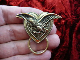 (E-591) Eagle wings spread brass Eyeglass pin pendant ID badge holder br... - €12,94 EUR