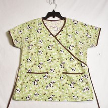 Happy Scrubs Women&#39;s All Over Puppy Dog Pattern Size Large - £10.64 GBP