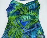 Vtg Cole of California One Piece Bathing Suit Sz 10 Ruched 1990s Tropica... - £29.33 GBP