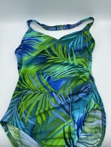 Vtg Cole of California One Piece Bathing Suit Sz 10 Ruched 1990s Tropica... - £29.24 GBP