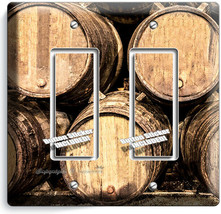 Rustic Vinage Winery Cellar Wood Wine Barrel 2 Gfci Light Switch Plate Art Decor - £9.02 GBP