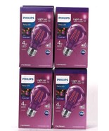 4 Count Philips Party 4w LED Purple Light A19 Light Bulb - £18.07 GBP
