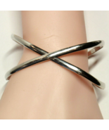 Cross Over Sterling Silver Cuff Bangle Bracelet For Larger Sized Wrist 2... - $49.49