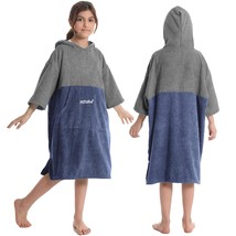 Kids Changing Towel Robe: Absorbent Quick Dry Surf Poncho, 3/4 Sleeve Microfiber - £32.55 GBP