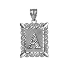 Sterling Silver Filigree Alphabet Initial A-Z Personalized Charm Pendant (S/M/L) - £14.14 GBP+