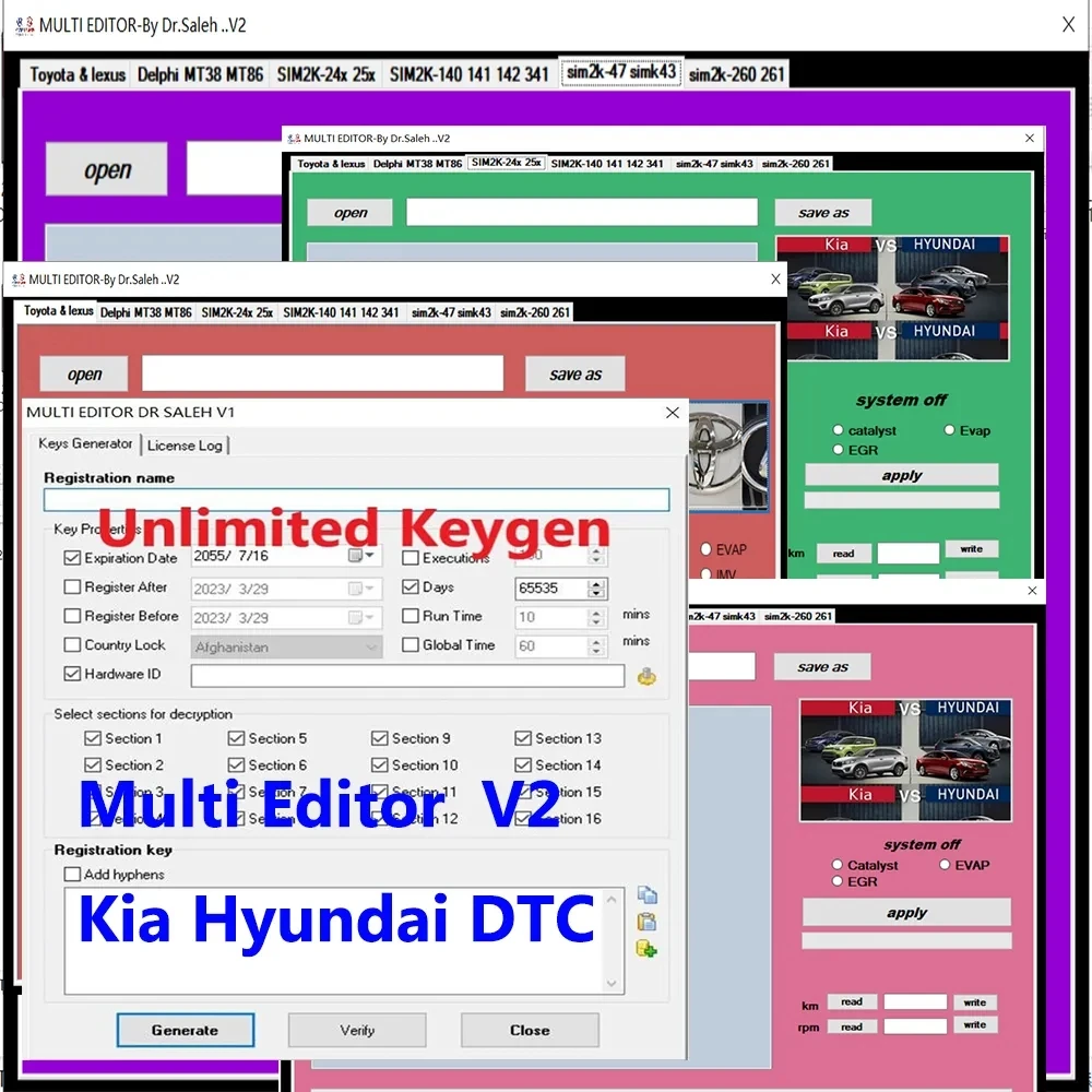 Pack 5 Softwares X Decoder 10.3 + DA1.0.28 + Toyolex 3 +Multi Editor V2 +Immo Doc - £82.76 GBP