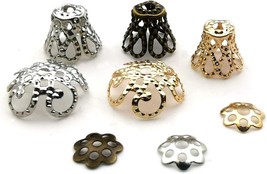 Mixed Bead Caps Cone Bead Caps Assorted Lot Filigree Silver Gold Bronze Mix 1100 - £15.65 GBP