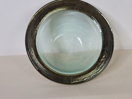 Recycled Glass Dessert or Soup Bowl  with Gold Band on Rim 6.75 Inches H... - £19.46 GBP