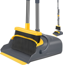 Upgrade Broom and Dustpan Set, Broom with Dustpan Combo Set, Self-Cleani... - $33.47