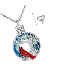 Cardinal Necklace for Women Urn Necklaces for Ashes Tree of - $183.03