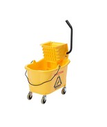 Side Press Wringer Combo Commercial Rectangular Mop Bucket On Wheels, 35... - £38.72 GBP