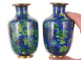 c1900 Chinese Republic Period Cloisonne Vases pair - £128.96 GBP