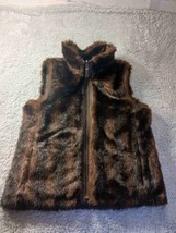 Old Navy Faux Fur Sleeveless Zip High Collar Reversible Vest Mob Wife Wo... - £9.77 GBP