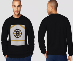 Boston Bruins Hockey Team Black Men Pullover Sweatshirt - £25.87 GBP