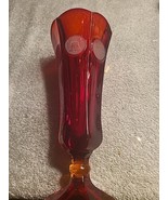 Fostoria Glass Ruby Red Glass Coin Vase - $23.36