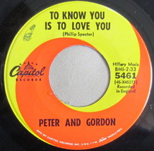 Peter And Gordon - To Know You Is To Love You, Vinyl, 45rpm, 1965, Very Good+ - £3.56 GBP