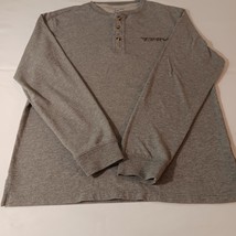 Puritan PM39502 Mens Gray Heather Cotton Blend Henley Long Sleeve Shirt S(34-36) image 10