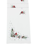 Robin Roost Christmas Embroidered Table Runner - 14&quot; x 75&quot; - £24.57 GBP