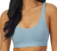 Cuddl Duds Cotton Core Easy Support Wirefree Bra- Cloud Blue, Medium A504306 - £14.62 GBP