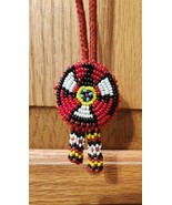 Vintage Native American Handmade Seed Beaded Large Star Bolo Tie - $24.65