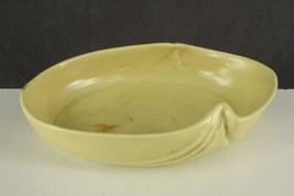 Vintage Signed WELLER Ceramic Art Pottery YELLOW Deco Bulb Planter Bowl 13.75&quot; - £14.02 GBP