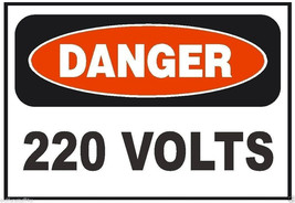 Danger 220 Volts Electrical Electrician Safety Sign Sticker Decal Label D217 - £1.56 GBP+