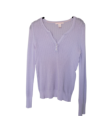 Victoria&#39;s Secret Lightweight Sweater Fitted Long Sleeve Purple V Neck S... - $13.96