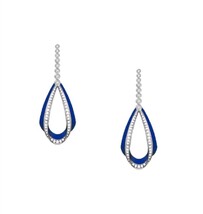 Diana M Jewels 0.14 Cts Diamond Navy Enamel Earrings Size One Size - $9,555.26 MXN