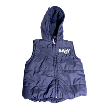 Disney Bluey Girls Size 6 Dark Blue Insulated Puffer Vest Coat with Hoodie - $12.82